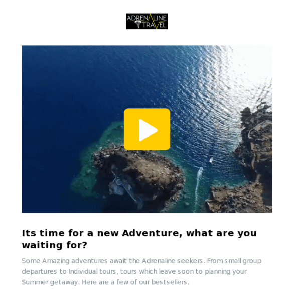 A thumbnail with an image of a small island. Below, it reads It's time for a new adventure, what are you waiting for?